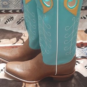 Women's Justin Cowgirl Boots, sz 8 1/2, Blue